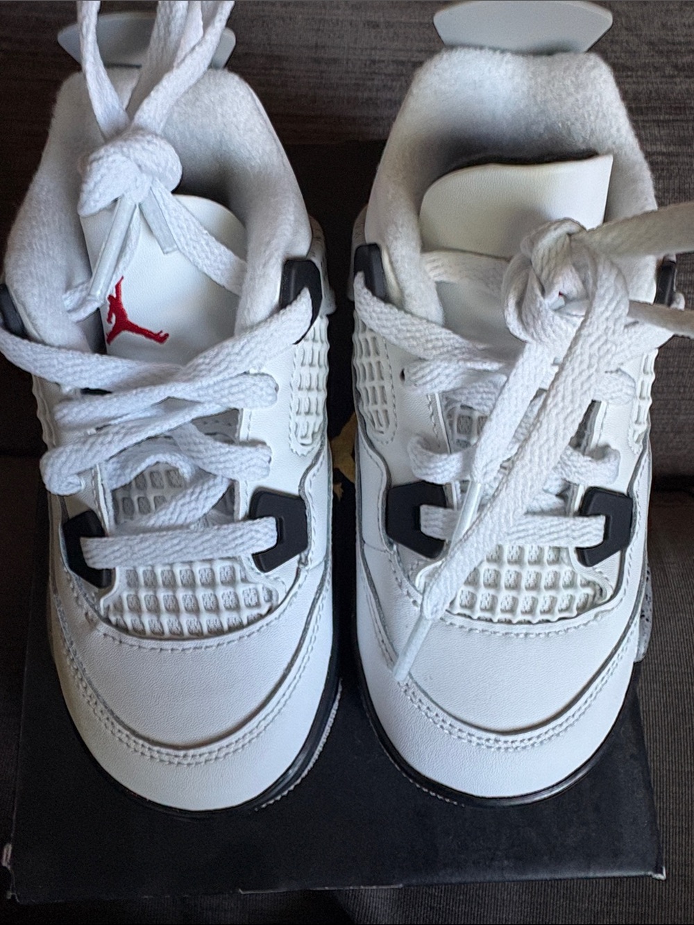 Jordan Kids White and Black Sneakers with Red Jumpman